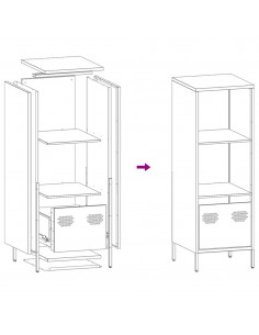 Credenza Rosa 35x39x103,5 cm in Acciaio