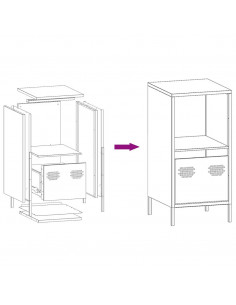 Credenza Rosa 35x39x73,5 cm in Acciaio Laminato a Freddo