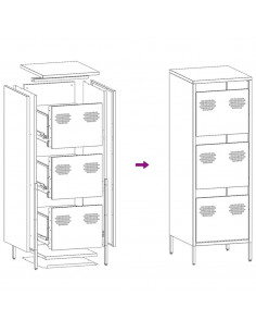 Credenza Rosa 39x35x103,5 cm in Acciaio