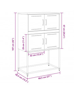 Credenza Rosa 68,5x38,5x107 cm in Acciaio