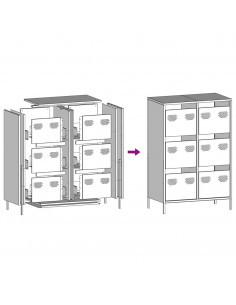 Credenza Rosa 68x39x101,5 cm in Acciaio