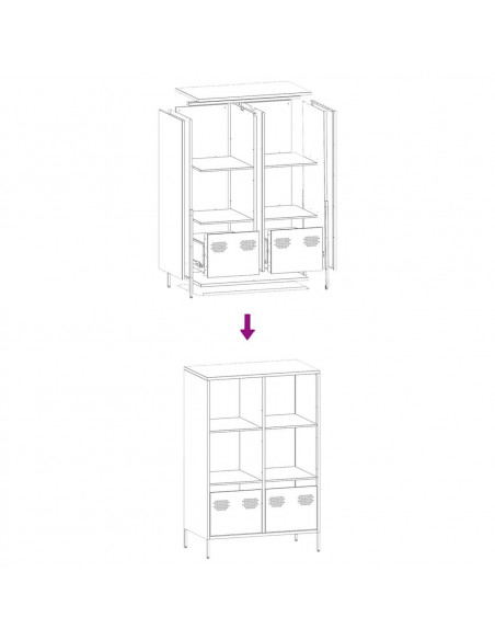 Credenza Rosa 68x39x103,5 cm in Acciaio