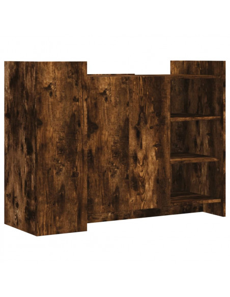 Credenza Rovere Fumo 100x35x75 cm in Legno Multistrato