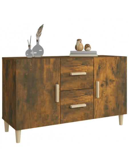 Credenza Rovere Fumo 100x36x60 cm in Legno Multistrato