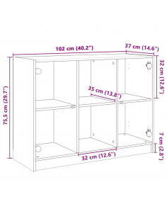 Credenza Rovere Fumo 102x37x75,5 cm in Legno Multistrato
