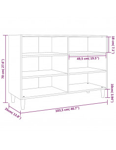 Credenza Rovere Fumo 103,5x35x70 cm in Legno Multistrato