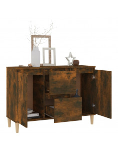 Credenza Rovere Fumo 103,5x35x70 cm in Legno Multistrato