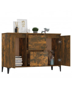Credenza Rovere Fumo 104x35x70 cm in Legno Multistrato
