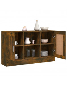 Credenza Rovere Fumo 120x30,5x70 cm in Legno Multistrato