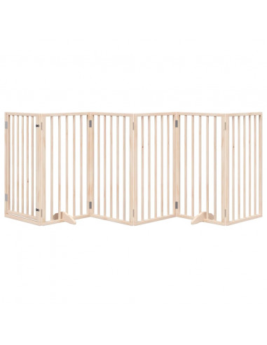 Cancello per Cani Pieghevole 6 Pannelli 300 cm Legno di Pioppo