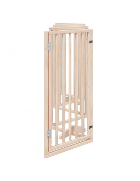 Cancello per Cani Pieghevole 6 Pannelli 300 cm Legno di Pioppo