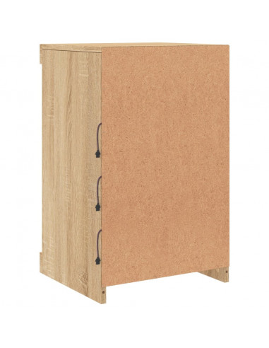 Credenza con Luci LED Rovere Sonoma 41x37x67 cm