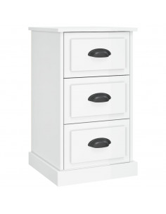 Comodino Bianco Lucido 39x39x67 cm in Legno Multistrato 2