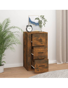 Credenza Rovere Fumo 40x33x70 cm in Legno Multistrato