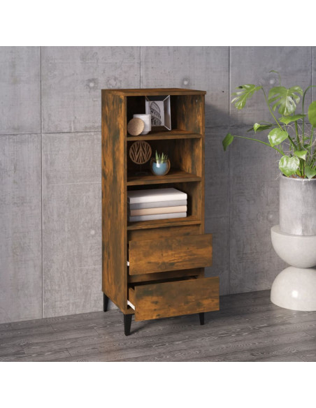 Credenza Rovere Fumo 40x36x110 cm in Legno Multistrato