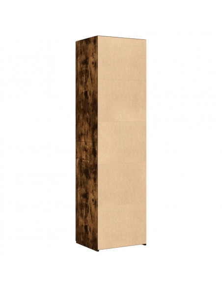 Credenza Rovere Fumo 50x42,5x185 cm in Legno Multistrato
