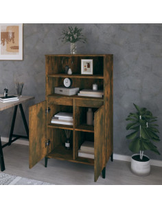 Credenza Rovere Fumo 60x36x110 cm in Legno Multistrato