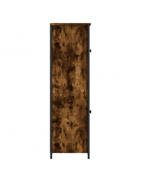 Credenza Rovere Fumo 62x32x106,5 cm in Legno Multistrato