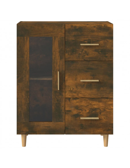 Credenza Rovere Fumo 69,5x34x90 cm in Legno Multistrato