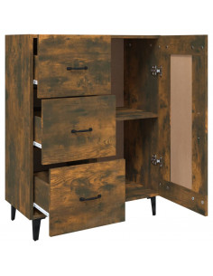 Credenza Rovere Fumo 69,5x34x90 cm in Legno Multistrato