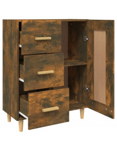 Credenza Rovere Fumo 69,5x34x90 cm in Legno Multistrato