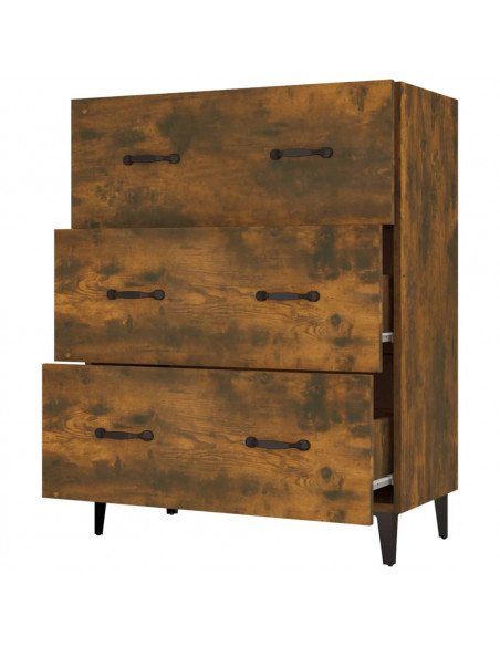 Credenza Rovere Fumo 69,5x34x90 cm in Legno Multistrato