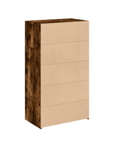 Credenza Rovere Fumo 70x41x124 cm in Legno Multistrato