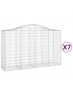 Cesti Gabbioni ad Arco 7 pz 200x50x120/140 cm Ferro Zincato 2