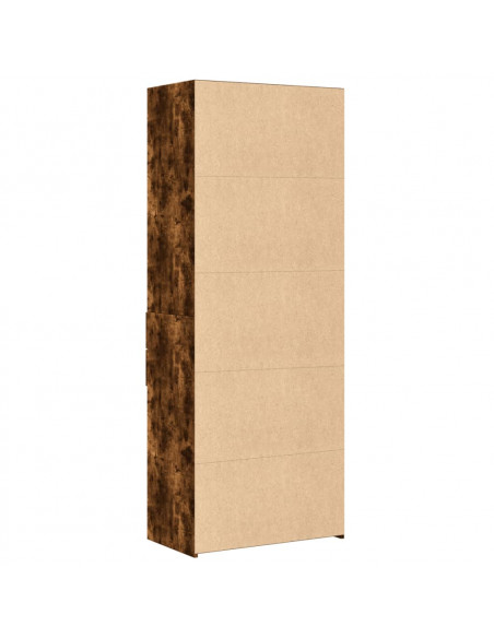 Credenza Rovere Fumo 70x42,5x185 cm in Legno Multistrato