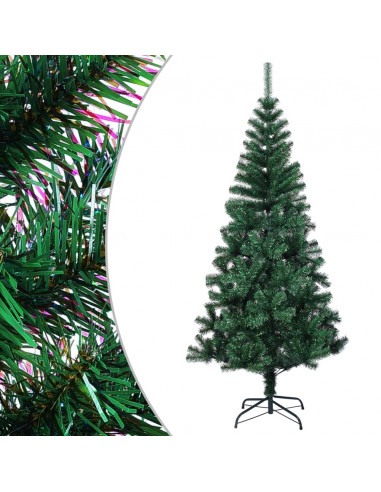 Albero di Natale Artificiale Punte Iridescenti Verde 240 cm PVC