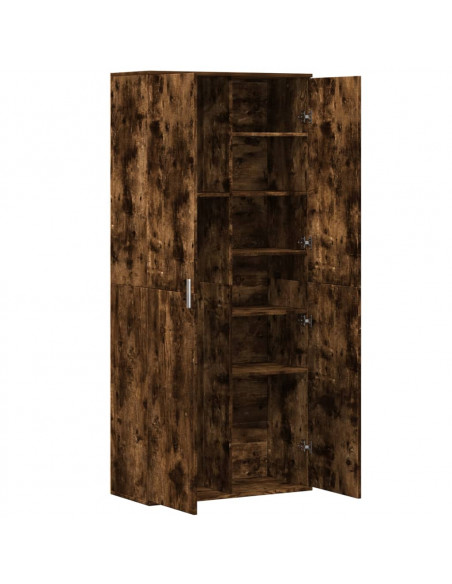 Credenza Rovere Fumo 80x35x180 cm in Legno Multistrato