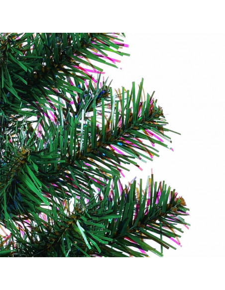 Albero di Natale Artificiale Punte Iridescenti Verde 240 cm PVC