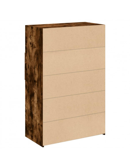 Credenza Rovere Fumo 80x42,5x124 cm in Legno Multistrato