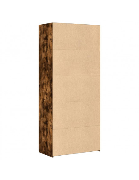 Credenza Rovere Fumo 80x42,5x185 cm in Legno Multistrato
