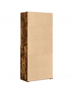 Credenza Rovere Fumo 80x42,5x185 cm in Legno Multistrato