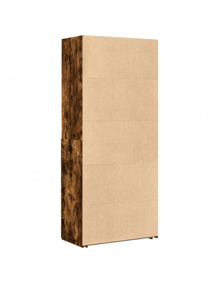 Credenza Rovere Fumo 80x42,5x185 cm in Legno Multistrato