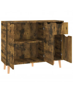 Credenza Rovere Fumo 90x30x72 cm in Legno Multistrato