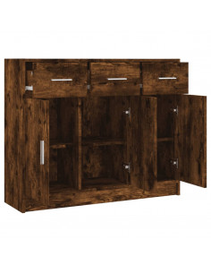 Credenza Rovere Fumo 91x28x75 cm in Legno Multistrato