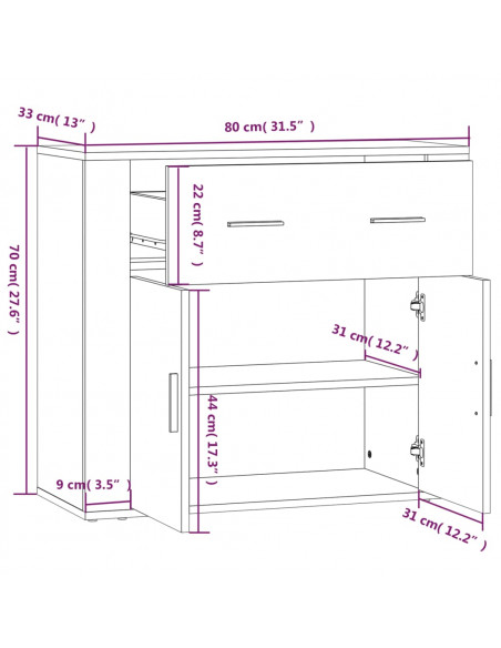 Credenza Rovere Fumo in Legno Multistrato