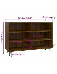 Credenza Rovere Marrone 103,5x35x70 cm in Truciolato
