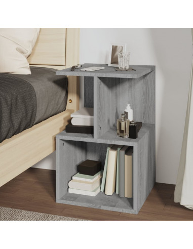 Comodino Grigio Sonoma 35x35x55 cm in Legno Multistrato