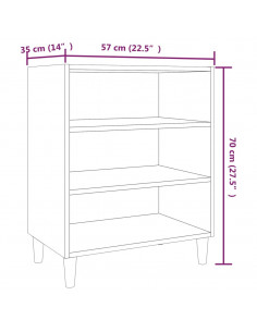 Credenza Rovere Marrone 57x35x70 cm in Truciolato