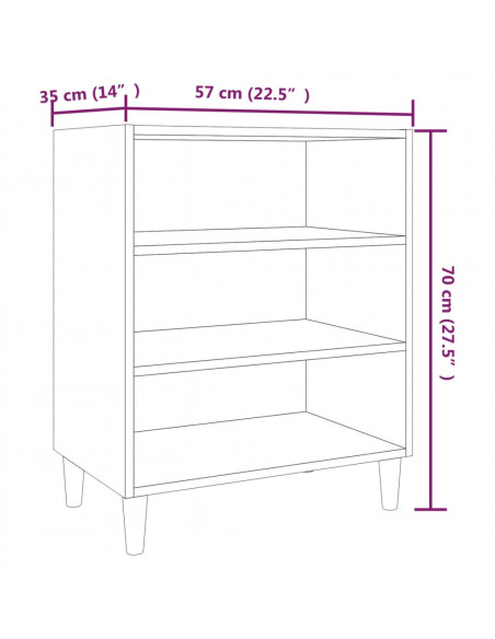Credenza Rovere Marrone 57x35x70 cm in Truciolato