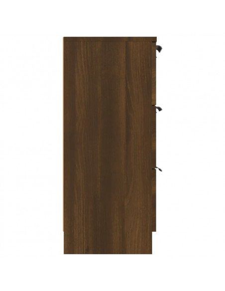 Credenza Rovere Marrone 60x30x70 cm in Legno Multistrato
