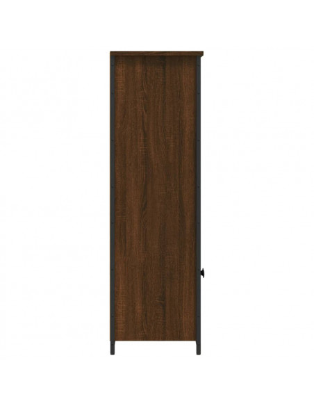 Credenza Rovere Marrone 62x32x103,5 cm in Legno Multistrato