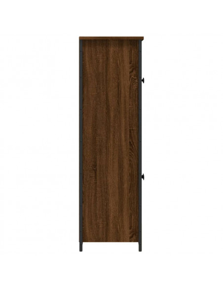 Credenza Rovere Marrone 62x32x106,5 cm in Legno Multistrato