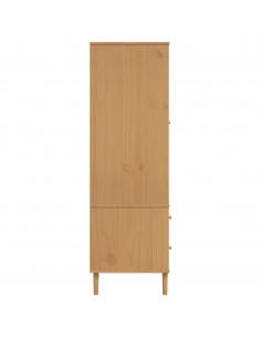 Armadio SENJA Aspetto Rattan Marrone 90x55x175 cm Massello Pino 2