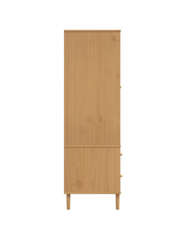 Armadio SENJA Aspetto Rattan Marrone 90x55x175 cm Massello Pino