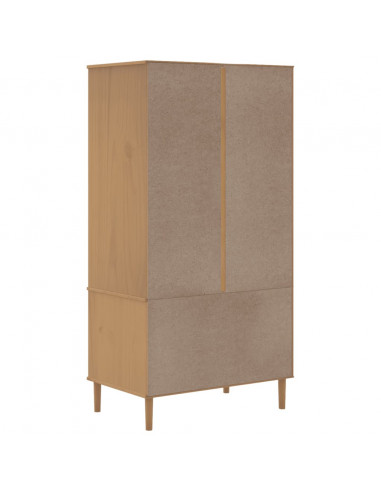 Armadio SENJA Aspetto Rattan Marrone 90x55x175 cm Massello Pino