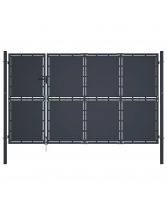 Cancello di Recinzione in Acciaio 350x150 cm Antracite 2
